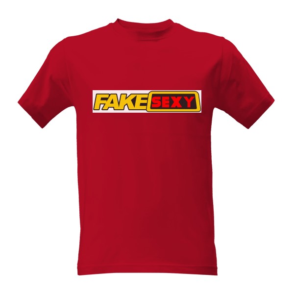 Tričko s potiskem Pánské červené tričko FAKE