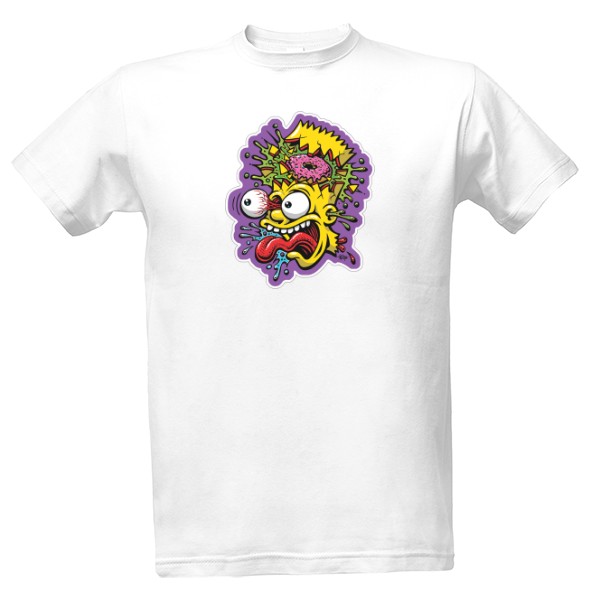 Tričko s potiskem Pánské tričko Bart boom bílá