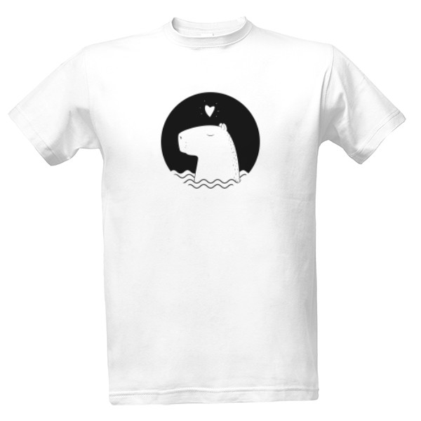 Pánské tričko bílé Capybara 