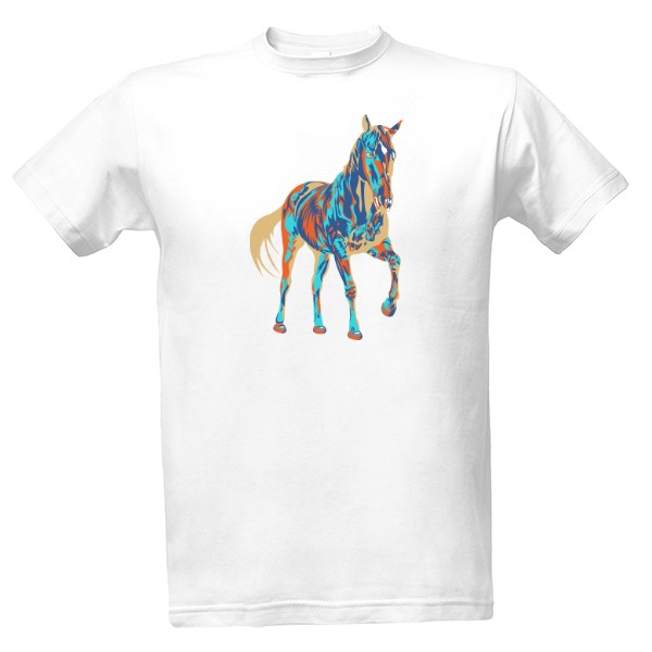 Pánské tričko Kůň bílá