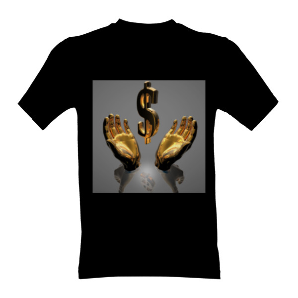 Pánské triko držení peněz