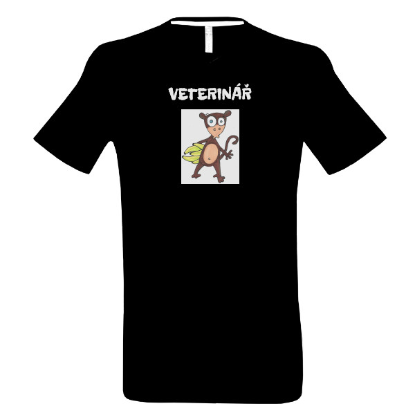 Tričko s potiskem Pánské triko s opičkou VETERINÁŘ