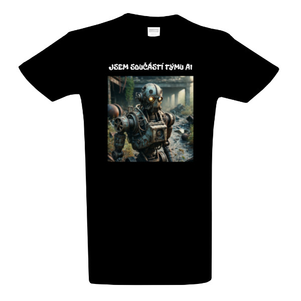 Tričko s potiskem Pánské triko Slim JSEM SOUČÁSTÍ TÝMU AI
