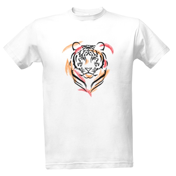 Tričko s potlačou Tiger tribal - heart