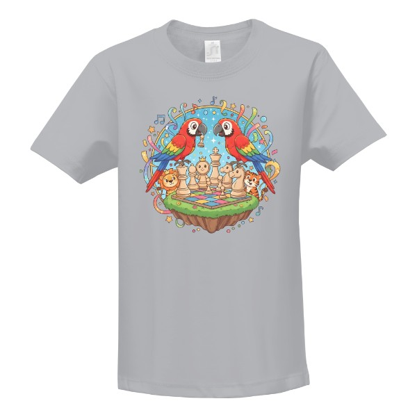 Tričko s potlačou Papouščí partie na ostrově