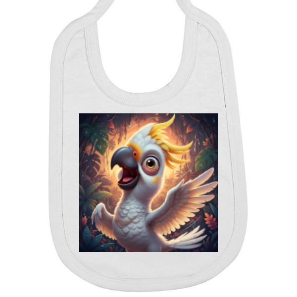 Bryndák bavlna s potiskem Papoušek Kakadu