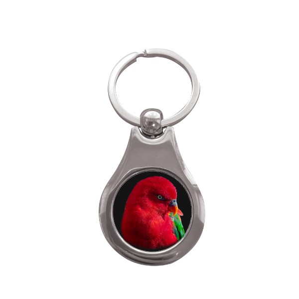 Přívěsek na klíče kolečko s potiskem Papoušek královský