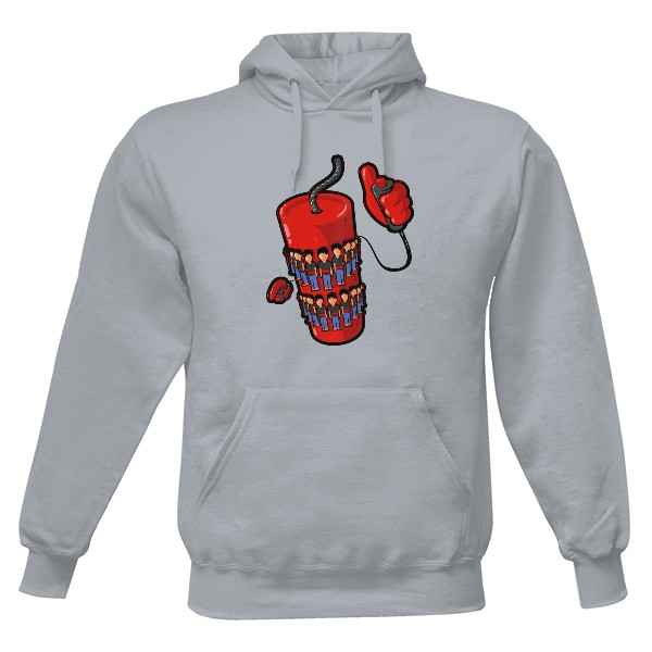 Pánská mikina s kapucí s potiskem Paralelni terorista