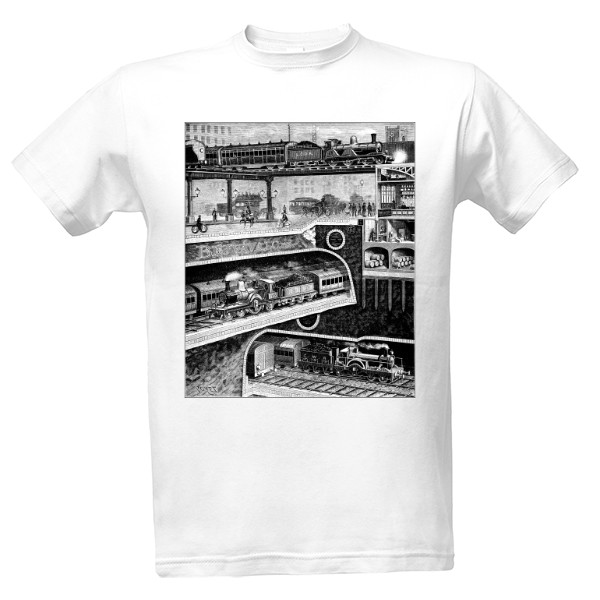 Tričko s potlačou Parní vlaky v Londýně
