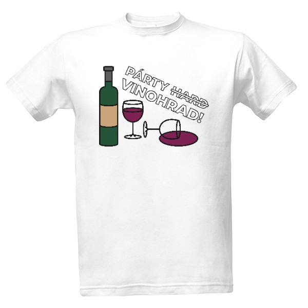 Tričko s potiskem Párty hard - vinohrad