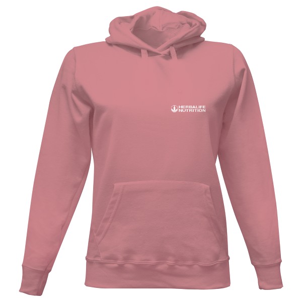  Pastelovo ružová mikina s bielym logom