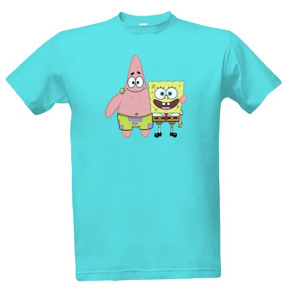Tričko s potiskem Patrik a Spongebob panske triko
