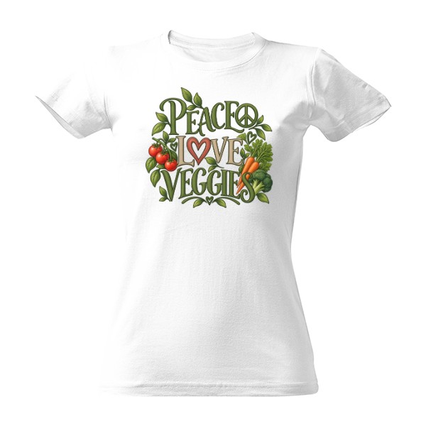 Tričko s potlačou Peace Love Veggies