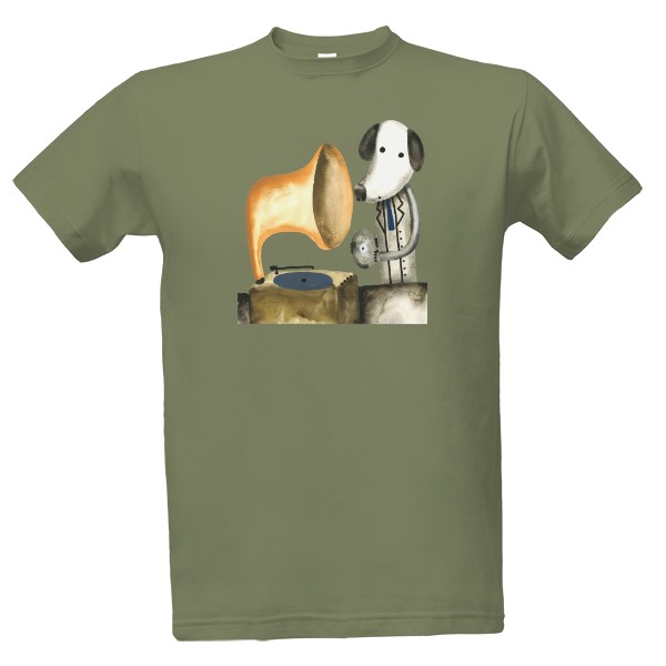 Tričko s potiskem Pejsek a gramofon