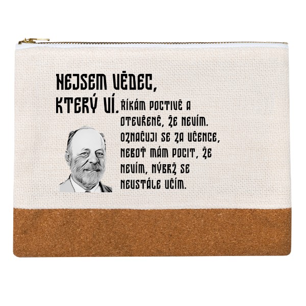 Penál lněný s potiskem Pište s panem profesorem