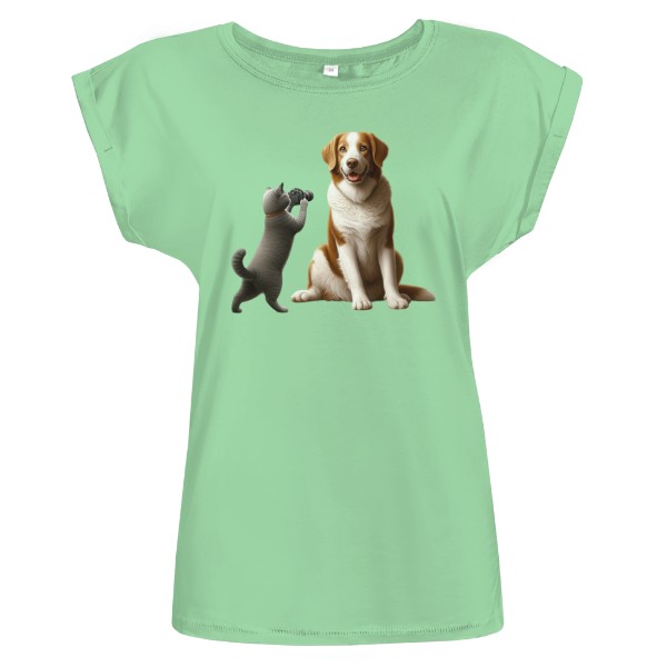 Tričko s potiskem Pes a kočka