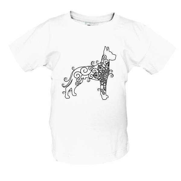 Tričko s potiskem Pes s vybarvovací mandalou