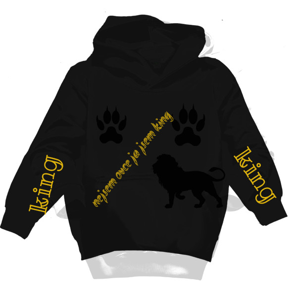 Dětská mikina s kapucí s potiskem King 