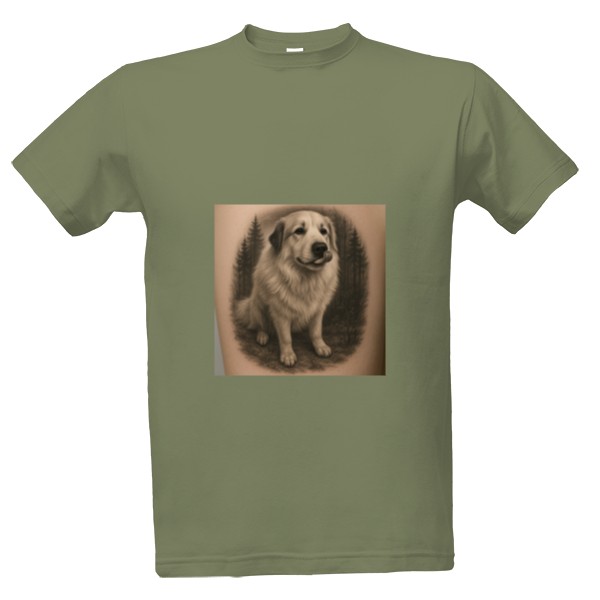 Tričko s potiskem Pes v lese