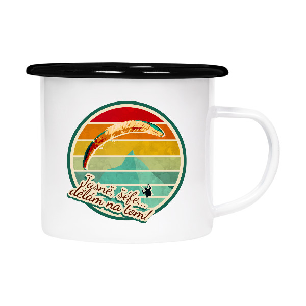 Tin mug - enamel hem s potiskem Nový produkt - Kopie