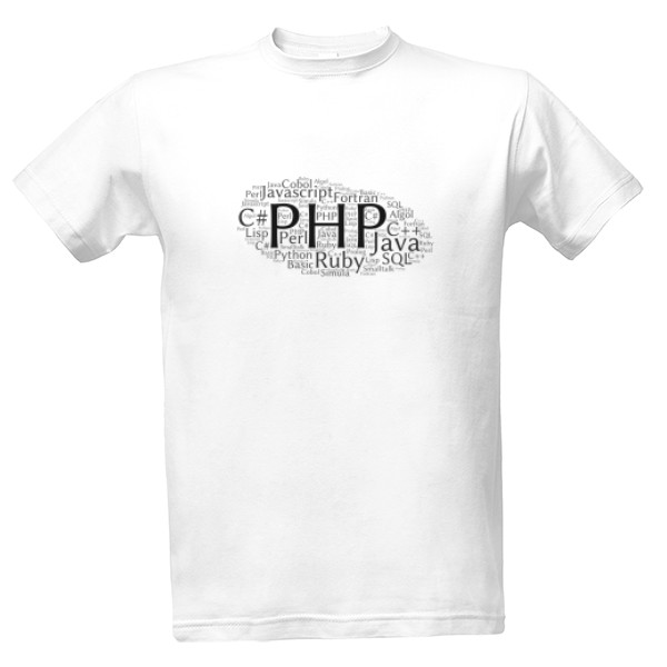 Tričko s potlačou PHP je nej