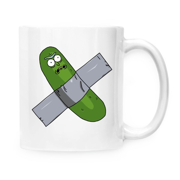 Hrnek malý bílý s potiskem Pickle Rick