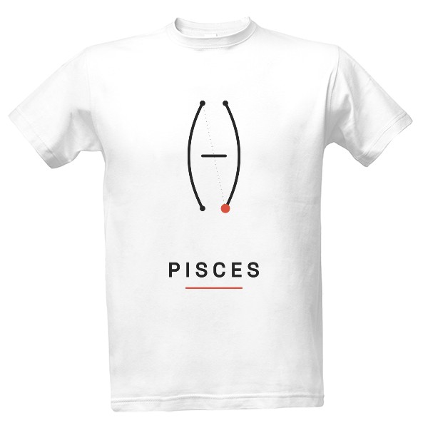 Tričko s potiskem Pisces – znamení zvěrokruhu anglicky (pánské)