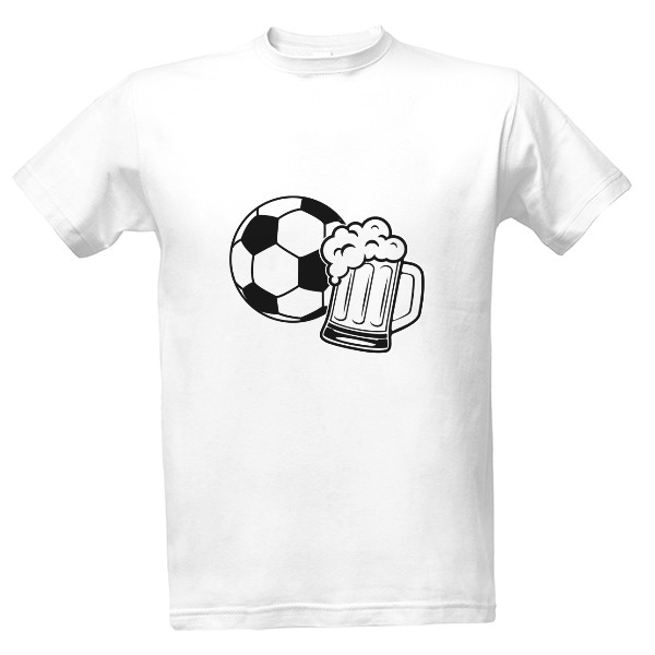 Tričko s potiskem Pivko a fotbal! Nejlepší zábava