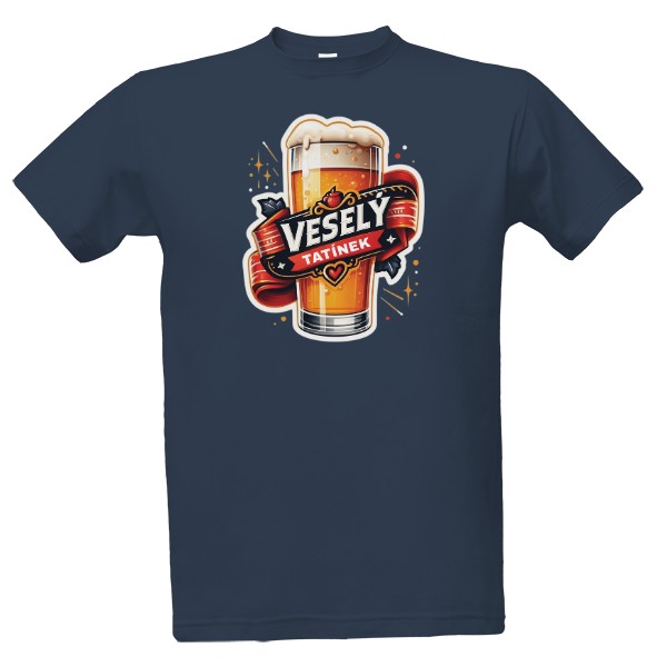 Tričko s potiskem Pivo a Vánoce-Veselý tatínek