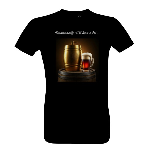Tričko s potiskem Pivo na sudu