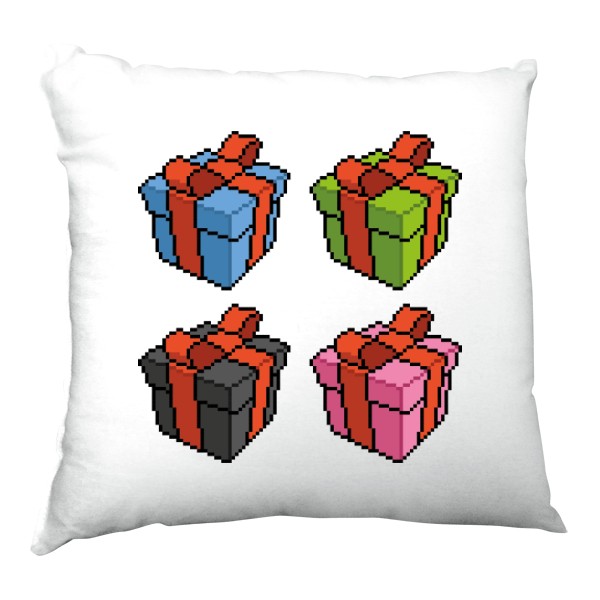 Vankúš saténový s potlačou Pixel gifts