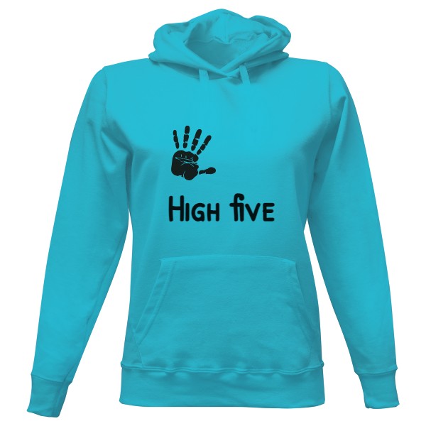 Dámská mikina s kapucí s potiskem High five