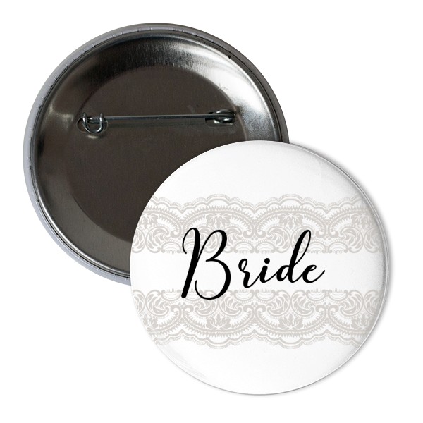 Odznáček  s potiskem Placka bride krajka