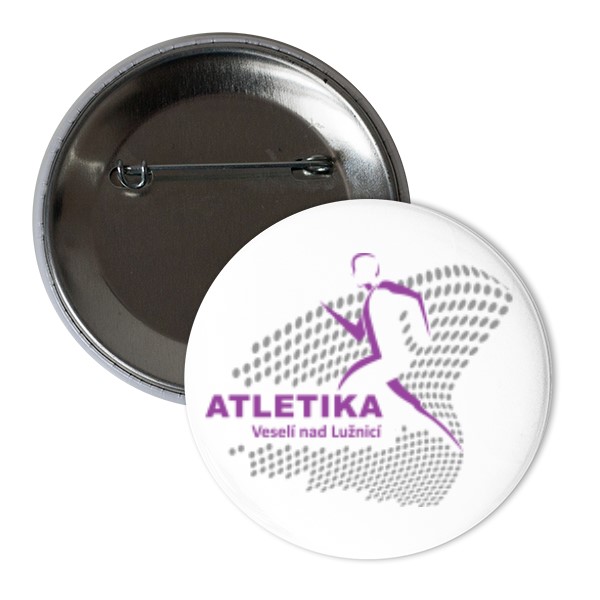 Odznáček  s potiskem Placka s logem bílá