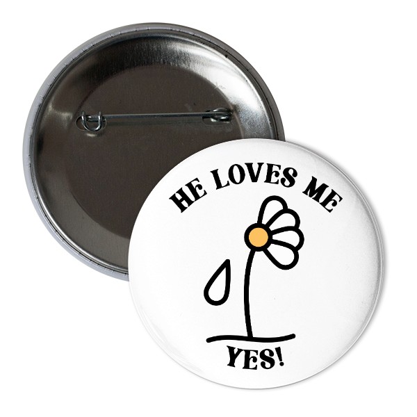 Odznak  s potlačou Placka - Má mě rád