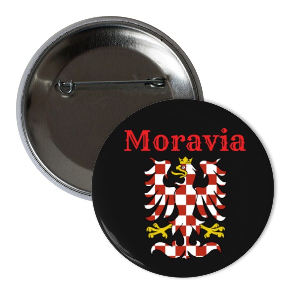 Odznáček  s potiskem Placka Moravia se znakem.