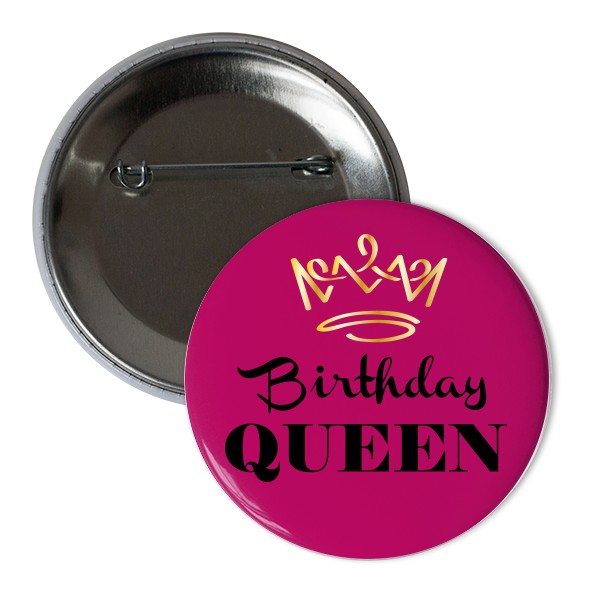 Placka Birthday Queen - černý