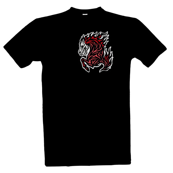 Tričko s potiskem Plamená kůň oheň tribal