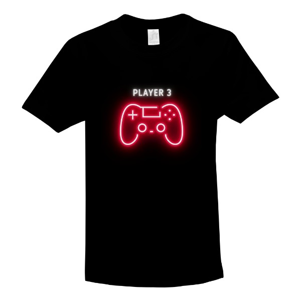 Tričko s potiskem Player 3 - hráč č. 3 - rodinný set