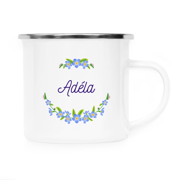 Plecháčik - nerezový lem s potlačou Plecháček Adéla - pomněnky