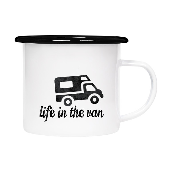 Plecháček - smaltový lem s potiskem Plecháček life in the van