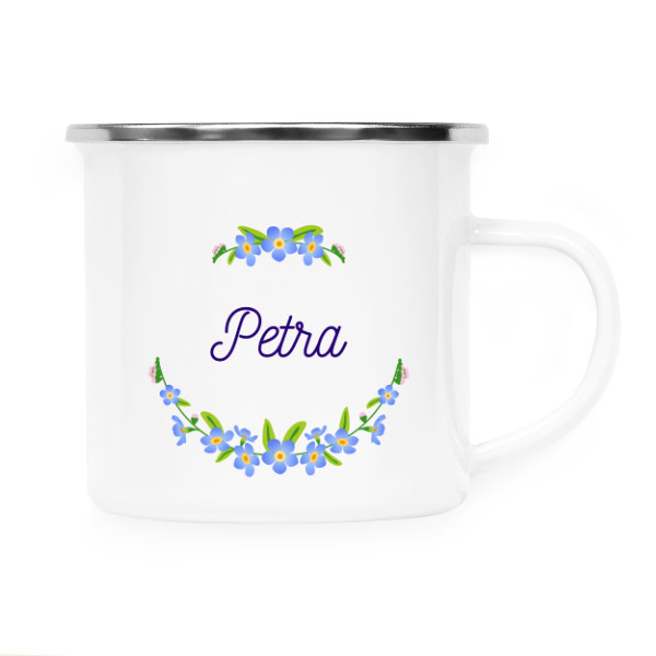 Plecháček - nerezový lem s potiskem Plecháček Petra - pomněnky