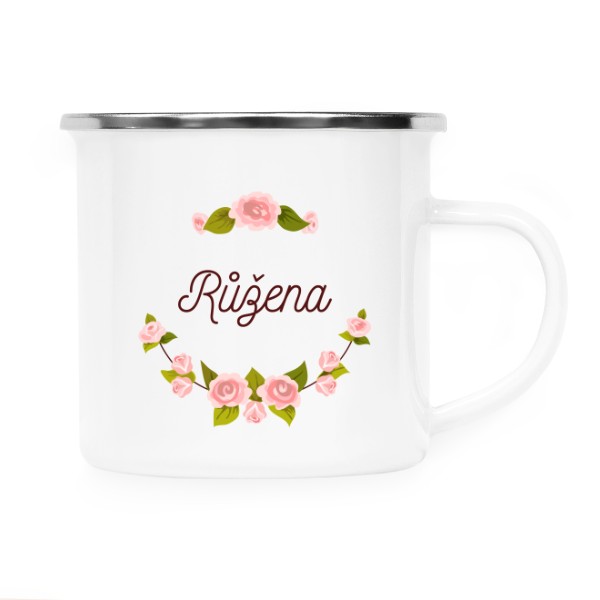 Plecháčik - nerezový lem s potlačou Plecháček Růžena - růže