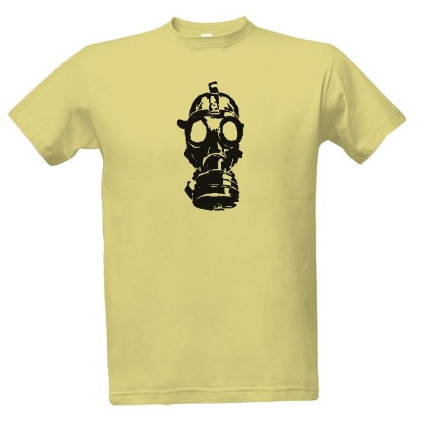 Tričko s potlačou Plynová maska černá