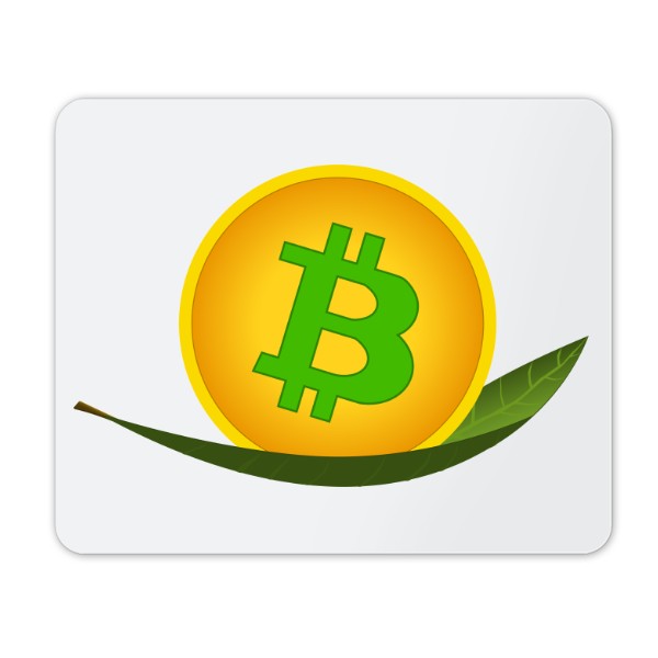 Podložka pod myš bitcoin je zelený