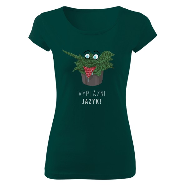 Tričko s potiskem Pokojovka tchýnin jazyk