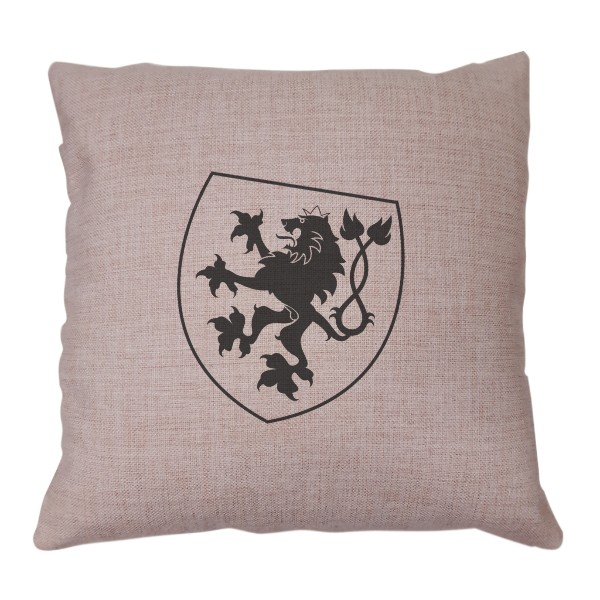 Polštář lněný vzhled s potiskem Český lev