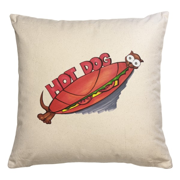 Polštář bavlněný  s potiskem Polštář - hot dog