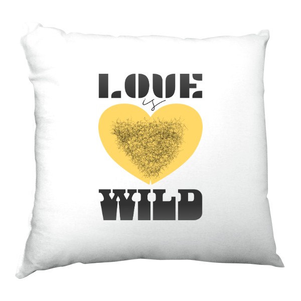 Vankúš saténový s potlačou LOVE IS WILD