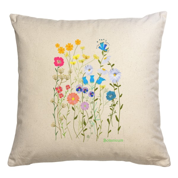 Vankúš bavlnený s potlačou Polštář luční kvítí